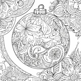 Pagina Da Colorare Di Ornamenti Natalizi Intricati 12468-10374