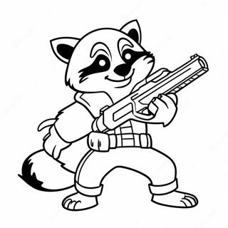 Pagina Da Colorare Di Rocket Raccoon Con Pistola Laser 1252-1001