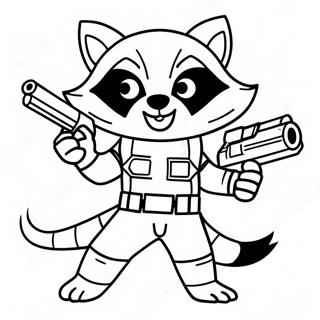 Pagina Da Colorare Di Rocket Raccoon Con Pistola Laser 1252-1003