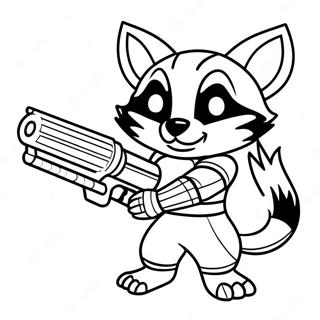 Pagina Da Colorare Di Rocket Raccoon Con Pistola Laser 1252-1004