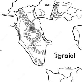 Pagina Da Colorare Della Mappa Di Israele 12617-10498