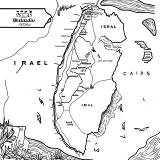 Pagina Da Colorare Della Mappa Di Israele 12617-10499