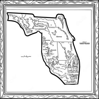 Pagina Da Colorare Della Mappa Della Florida 12857-10687