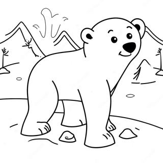 Pagina Da Colorare Di Orso Polare Adorabile Che Gioca Nella Neve 13889-11506