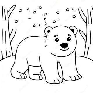 Pagina Da Colorare Di Orso Polare Adorabile Che Gioca Nella Neve 13889-11507