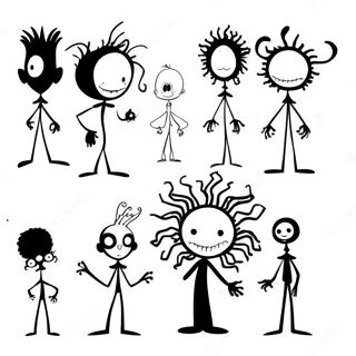 Pagine Da Colorare Delle Silhouette Dei Personaggi Di Tim Burton 13989-11593