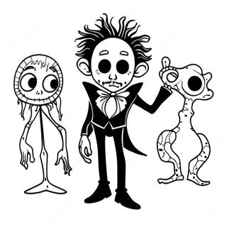 Pagine Da Colorare Delle Silhouette Dei Personaggi Di Tim Burton 13989-11594