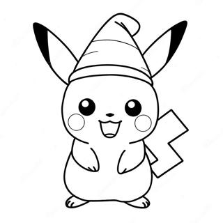 Pikachu Con Cappello Di Babbo Natale Da Colorare 14139-11714