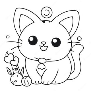 Pagina Da Colorare Gatto Kawaii Adorabile 14340-11866