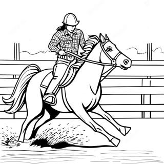 Pagina Da Colorare Dellazione Veloce Del Barrel Racing 14900-12329