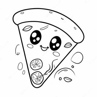 Pagina Da Colorare Di Una Fetta Di Pizza Carina Kawaii 1502-1203