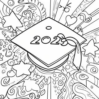 Pagina Da Colorare Del Cappello Di Laurea Della Classe Del 2024 15329-12840