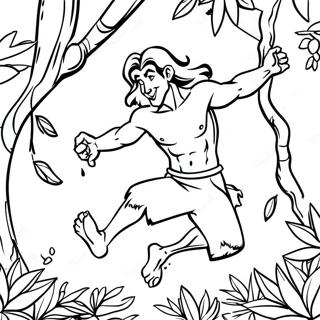 Pagina Da Colorare Di Tarzan Che Dondola Sulle Viti 15591-13193