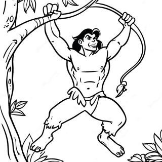 Pagina Da Colorare Di Tarzan Che Dondola Sulle Viti 15591-13194