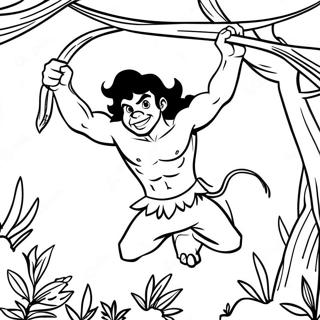 Pagina Da Colorare Di Tarzan Che Dondola Sulle Viti 15591-13195