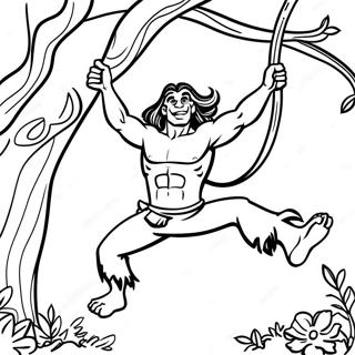 Pagina Da Colorare Di Tarzan Che Dondola Sulle Viti 15591-13196