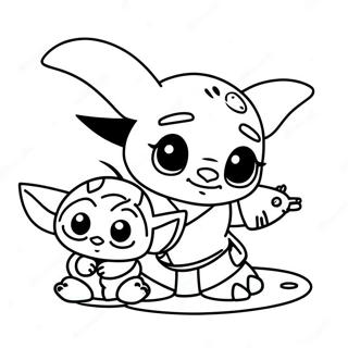 Pagina Da Colorare Di Stitch Carino E Baby Yoda 15661-13251