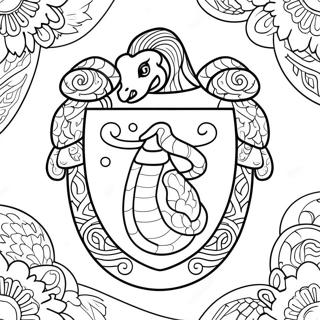 Pagina Da Colorare Dellemblema Del Serpente Slytherin 16072-13569