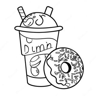 Pagina Da Colorare Della Tazza Colorata Dunkin Donuts 16463-13874