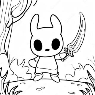 Pagina Da Colorare Di Hollow Knight Con La Spada 16533-13931