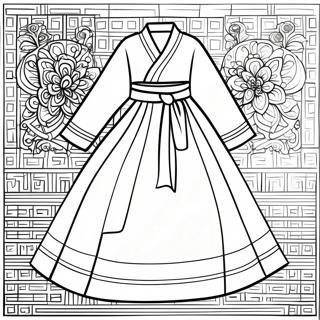 Pagina Da Colorare Del Tradizionale Hanbok Coreano 17405-14619