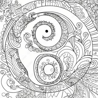 Pagina Da Colorare Di Un Design Intricato Di Yin Yang 17565-14747