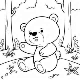 Pagina Da Colorare Di Hey Bear Carino Che Gioca Nella Foresta 17986-15075