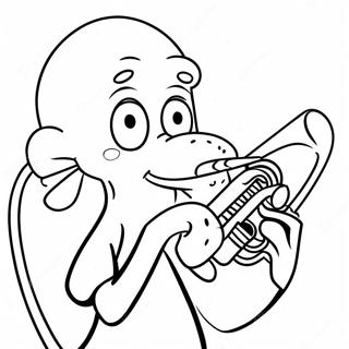 Pagina Da Colorare Di Squidward Che Suona Il Clarinetto 1842-1518