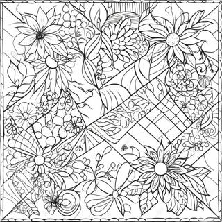 Pagina Da Colorare Del Quilt Colorato A Patchwork 18616-15585