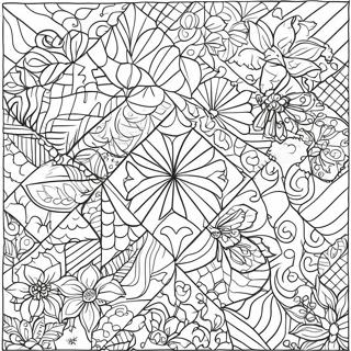 Pagina Da Colorare Del Quilt Colorato A Patchwork 18616-15587