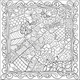 Pagina Da Colorare Del Quilt Colorato A Patchwork 18616-15588