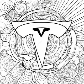 Pagina Da Colorare Del Logo Tesla 1871-1538