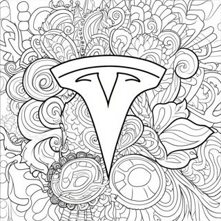 Pagina Da Colorare Del Logo Tesla 1871-1539