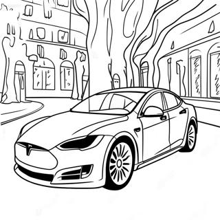 Pagina Da Colorare Della Tesla Model S In Movimento 1872-1544