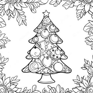 Pagina Da Colorare Di Un Albero Di Natale Con Ornamenti Colorati 19138-15999