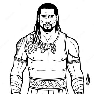 Pagina Da Colorare Roman Reigns In Azione 19229-16076