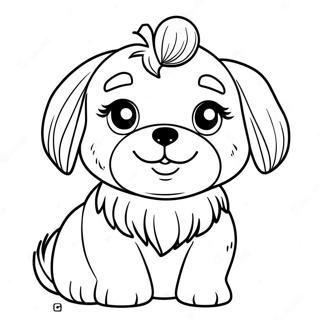 Pagina Da Colorare Del Carino Shih Tzu Che Gioca 19319-16145