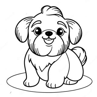 Pagina Da Colorare Del Carino Shih Tzu Che Gioca 19319-16146