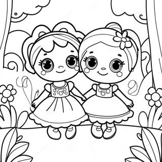 Pagina Da Colorare Delle Bambole Lalaloopsy In Un Giardino Magico 19419-16225