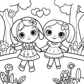 Pagina Da Colorare Delle Bambole Lalaloopsy In Un Giardino Magico 19419-16226