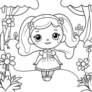 Pagina Da Colorare Delle Bambole Lalaloopsy In Un Giardino Magico 19419-16227