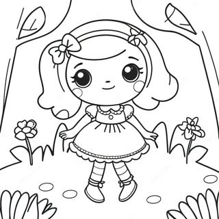 Pagina Da Colorare Delle Bambole Lalaloopsy In Un Giardino Magico 19419-16228