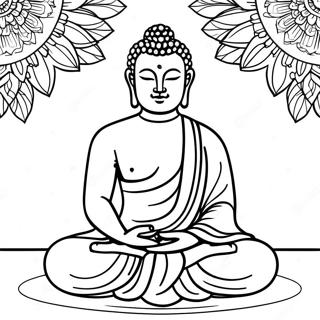 Pagina Da Colorare Di Buddha In Meditazione 19509-18259