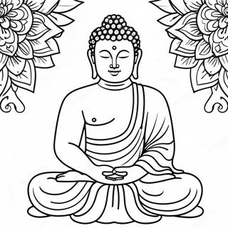 Pagina Da Colorare Di Buddha In Meditazione 19509-18260