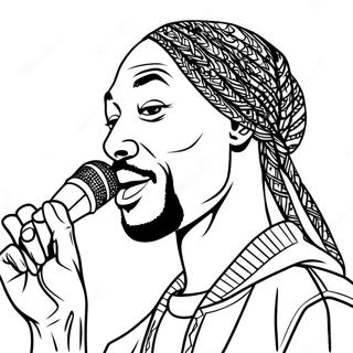 Pagina Da Colorare Di Snoop Dogg Con Microfono 19629-18354