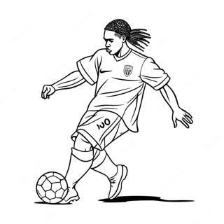 Ronaldinho Che Dribbla Un Pallone Da Calcio Da Colorare 19769-18466