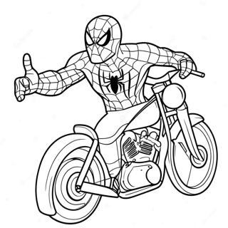 Pagina Da Colorare Della Motocicletta Di Spiderman 19978-18629