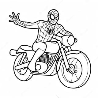 Pagina Da Colorare Della Motocicletta Di Spiderman 19978-18630