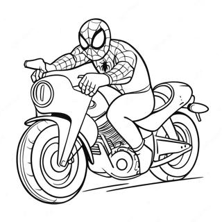 Pagina Da Colorare Di Spiderman Che Guida Una Motocicletta Cool 19979-18634