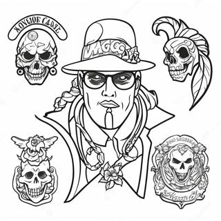 Pagina Da Colorare Di Un Tatuaggio Gangsta 2021-1659